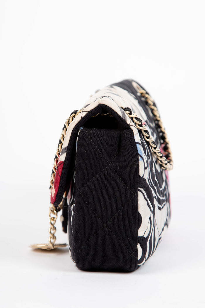2010s Chanel Printed Jersey Mini Rectangular Shoulder Bag