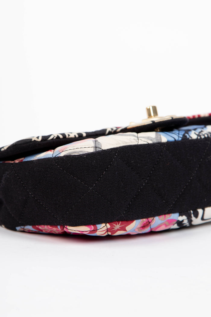 2010s Chanel Printed Jersey Mini Rectangular Shoulder Bag