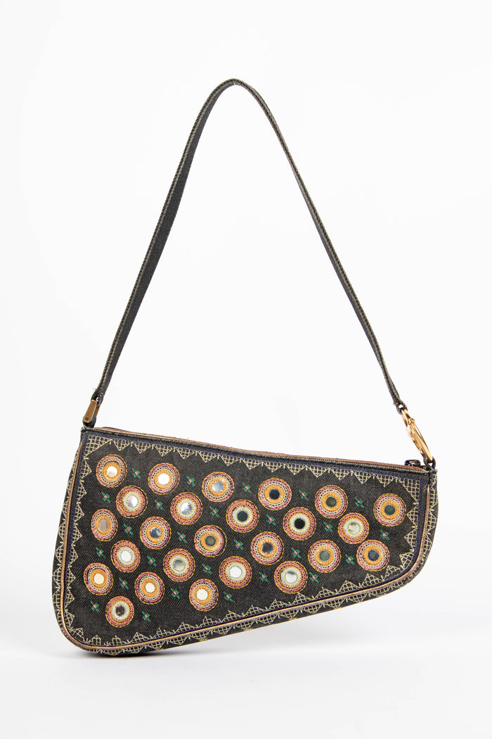 RARE 2000s Christian Dior John Galliano Embroidered Cadillac Saddle Bag