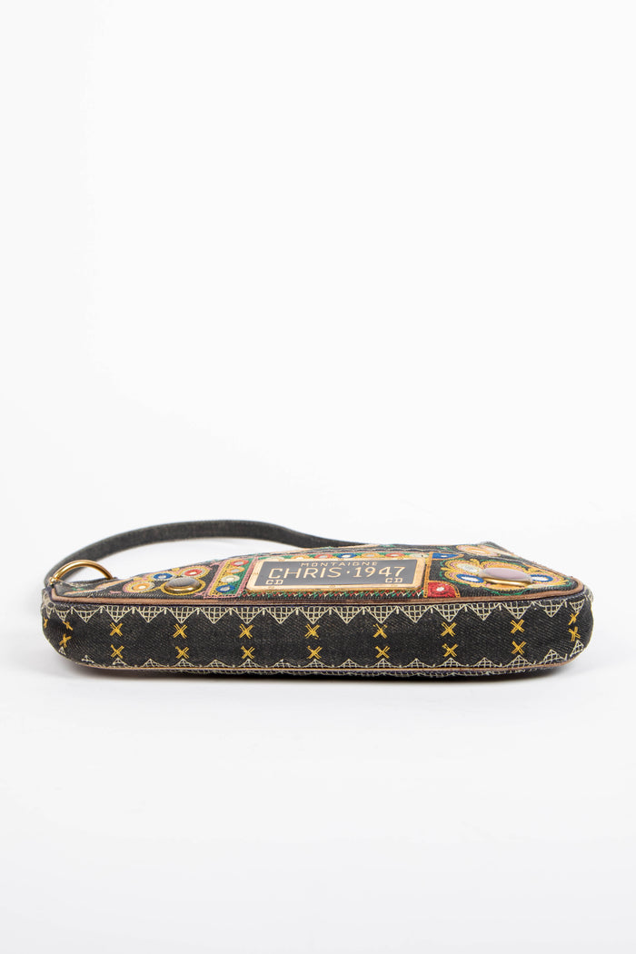RARE 2000s Christian Dior John Galliano Embroidered Cadillac Saddle Bag