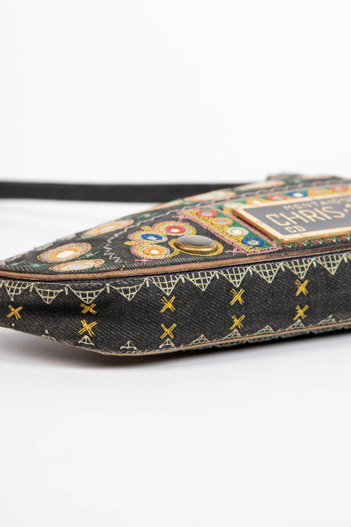RARE 2000s Christian Dior John Galliano Embroidered Cadillac Saddle Bag