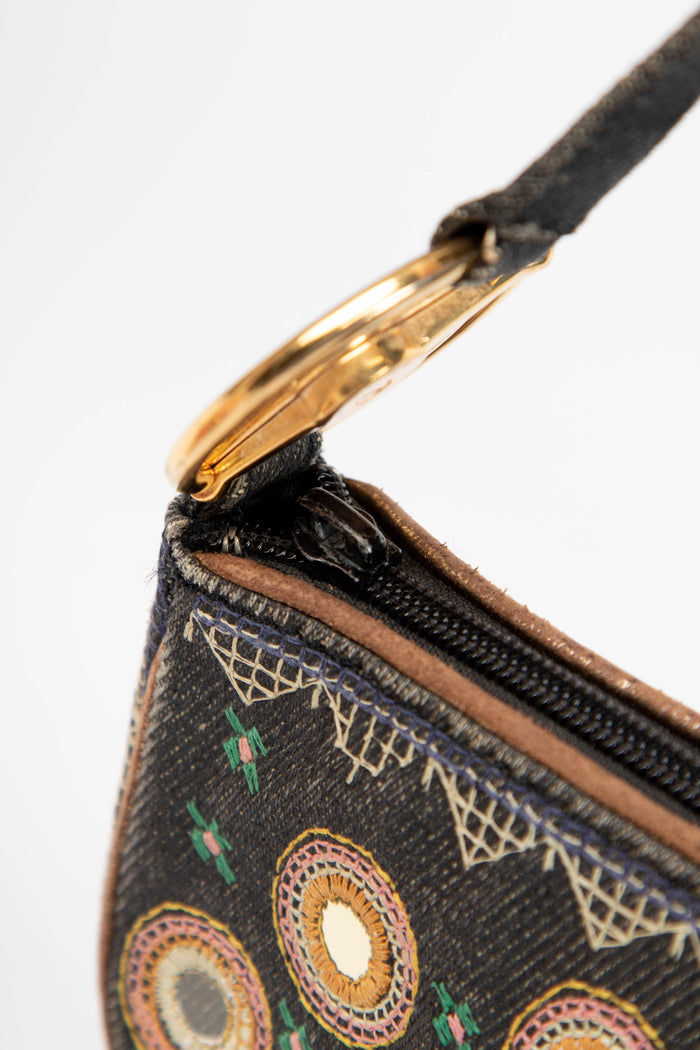 RARE 2000s Christian Dior John Galliano Embroidered Cadillac Saddle Bag