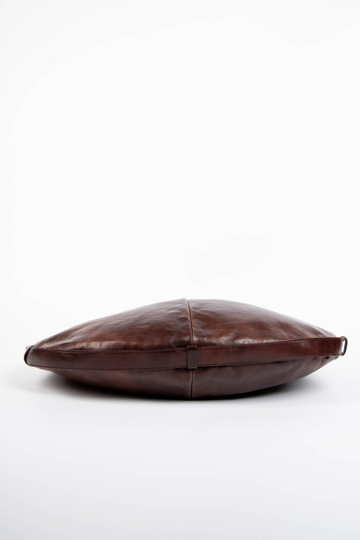 Vintage Yves Saint Laurent Brown Leather Large Mombasa Shoulder Bag