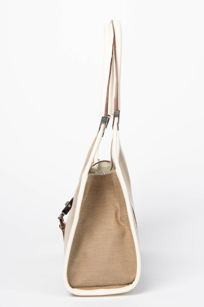 Vintage Gucci Beige Canvas Jackie Shoulder Bag