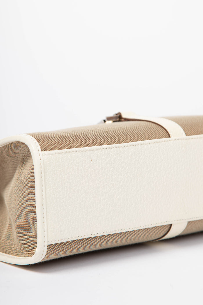 Vintage Gucci Beige Canvas Jackie Shoulder Bag