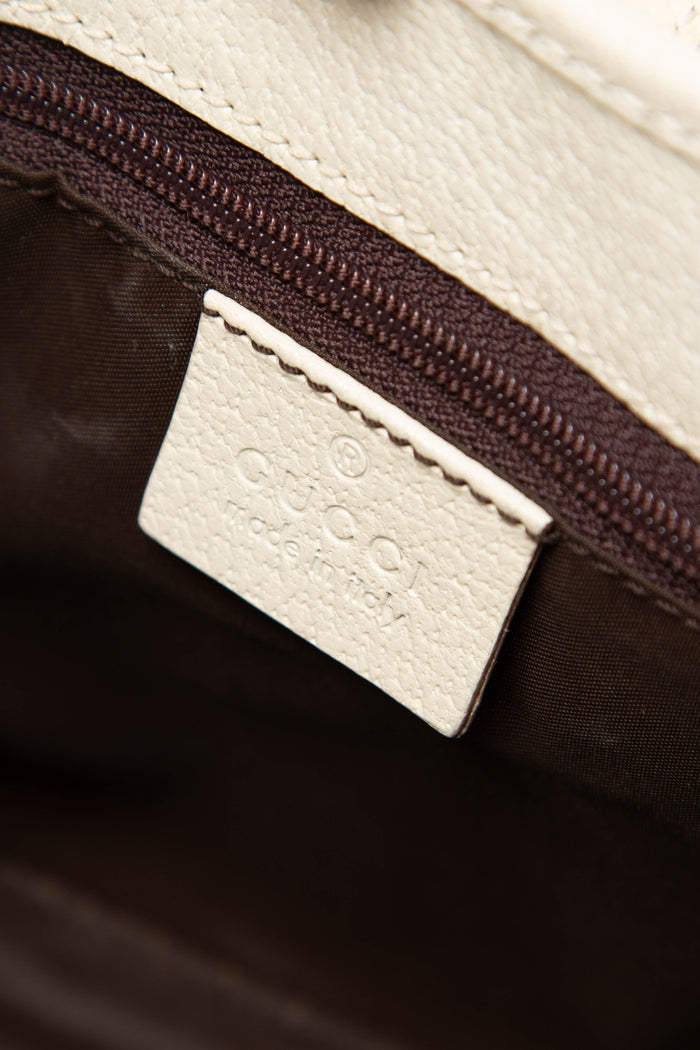 Vintage Gucci Beige Canvas Jackie Shoulder Bag