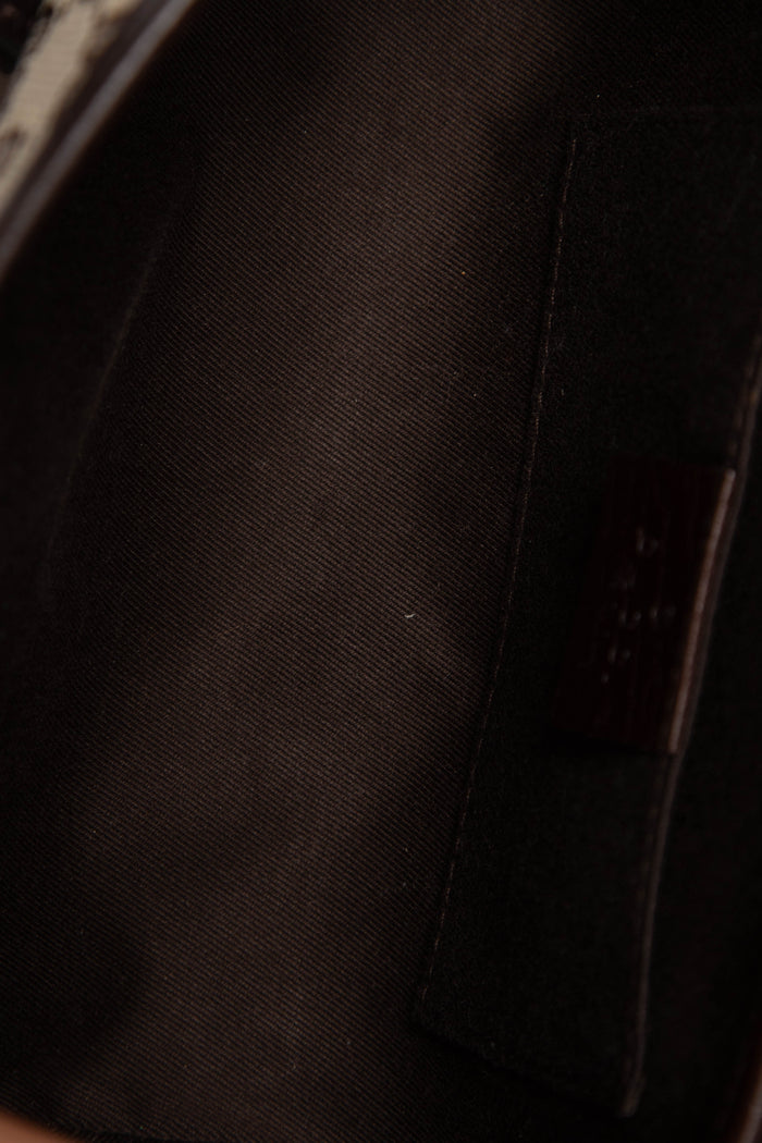 Vintage Gucci Monogram Canvas Mini Bamboo Bullet Shoulder Bag