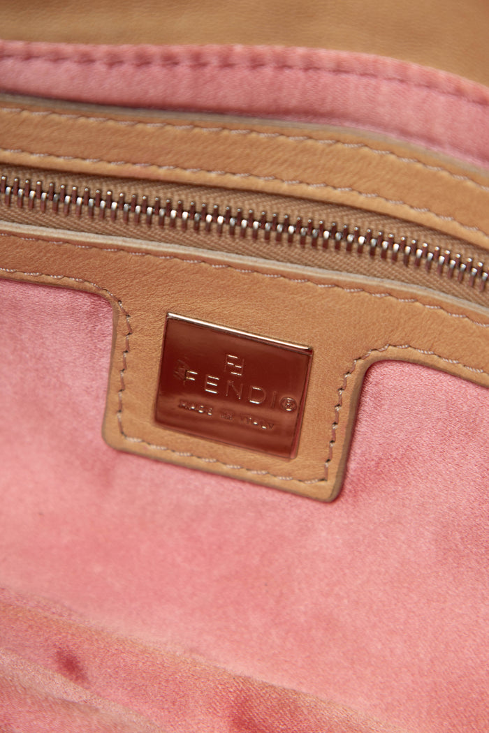 Vintage Fendi Lambskin Baguette with Mesh Flower Appliqué