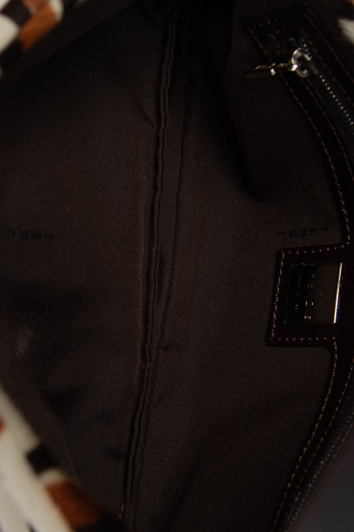 Vintage Fendi Leopard Pony Hair Baguette Shoulder Bag