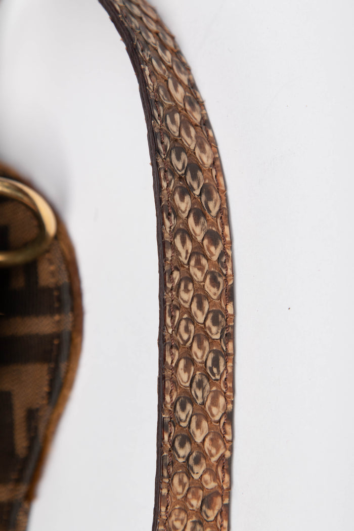 Vintage Fendi Tiger Pony Hair Zucca Shoulder Bag