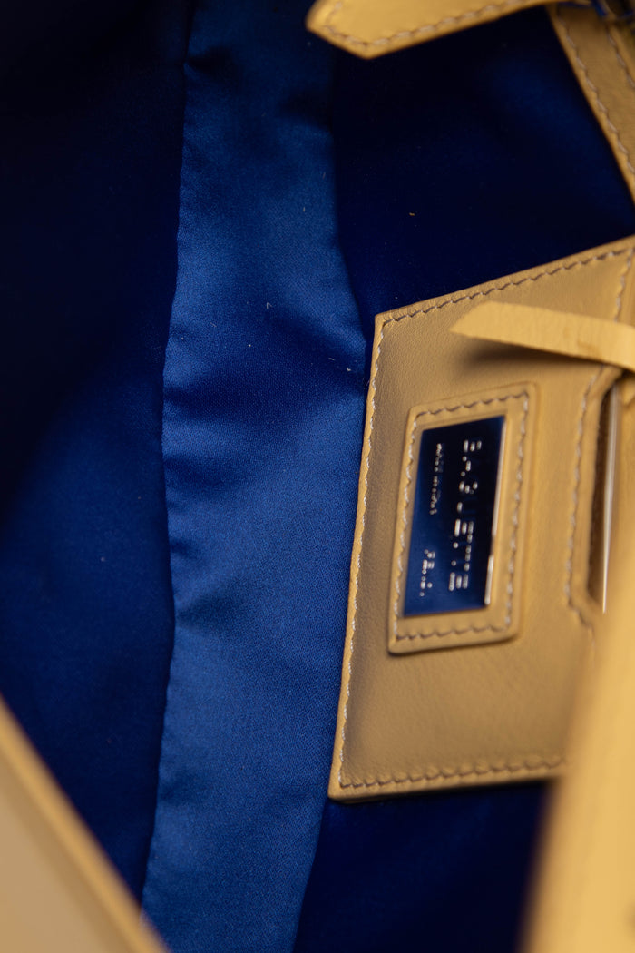 RARE Fendi Yellow Leather Jewelled Baguette Shoulder Bag