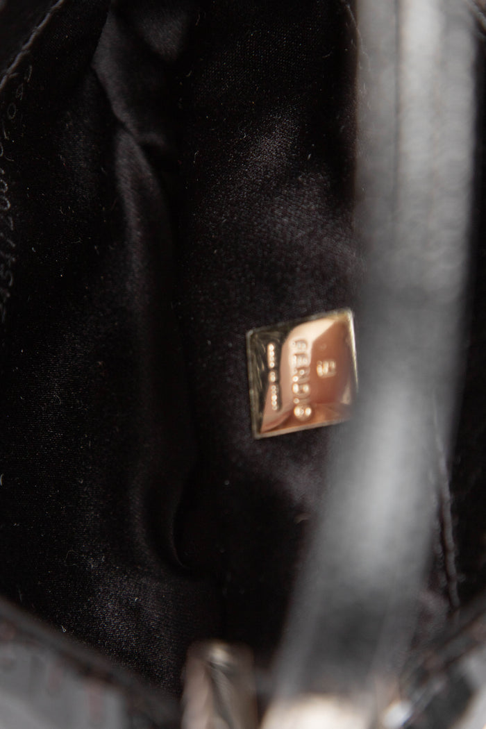 RARE Vintage Fendi Black Sequin Mini Croissant Top Handle Bag