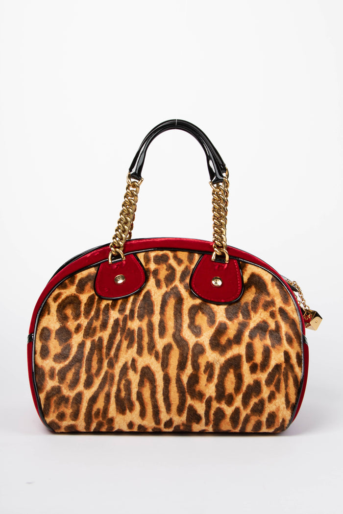 RARE 2000s Christian Dior Leopard Print Gambler Dice Bowling Bag