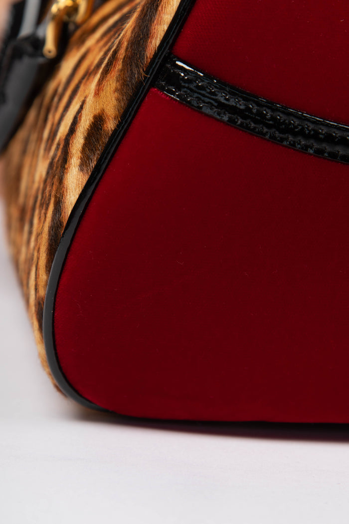 RARE 2000s Christian Dior Leopard Print Gambler Dice Bowling Bag