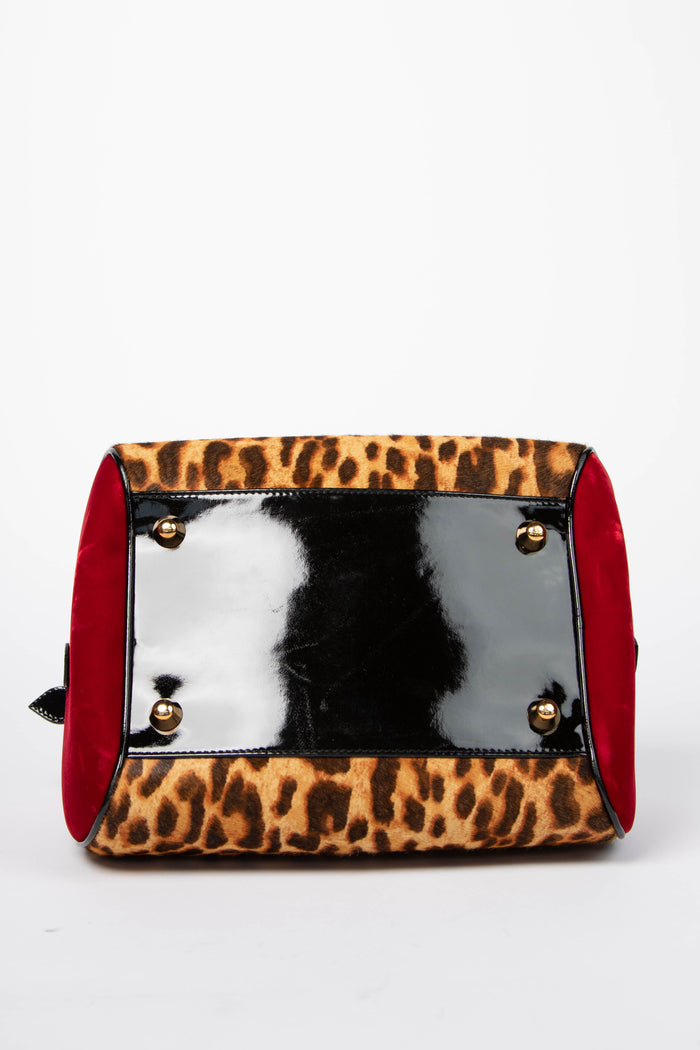 RARE 2000s Christian Dior Leopard Print Gambler Dice Bowling Bag