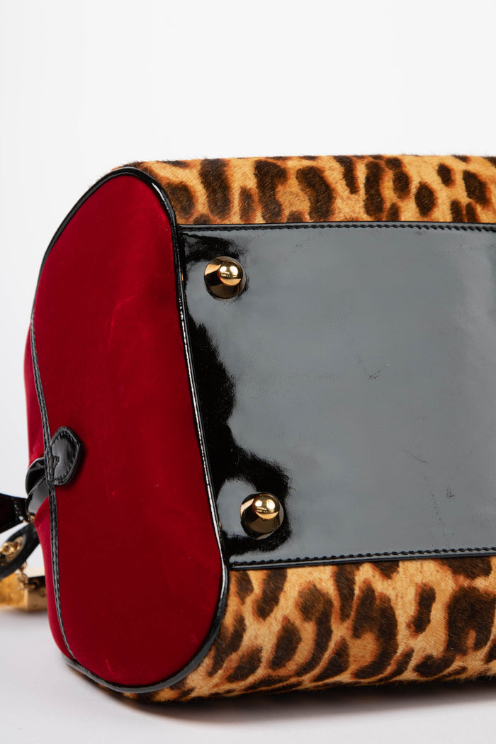 RARE 2000s Christian Dior Leopard Print Gambler Dice Bowling Bag