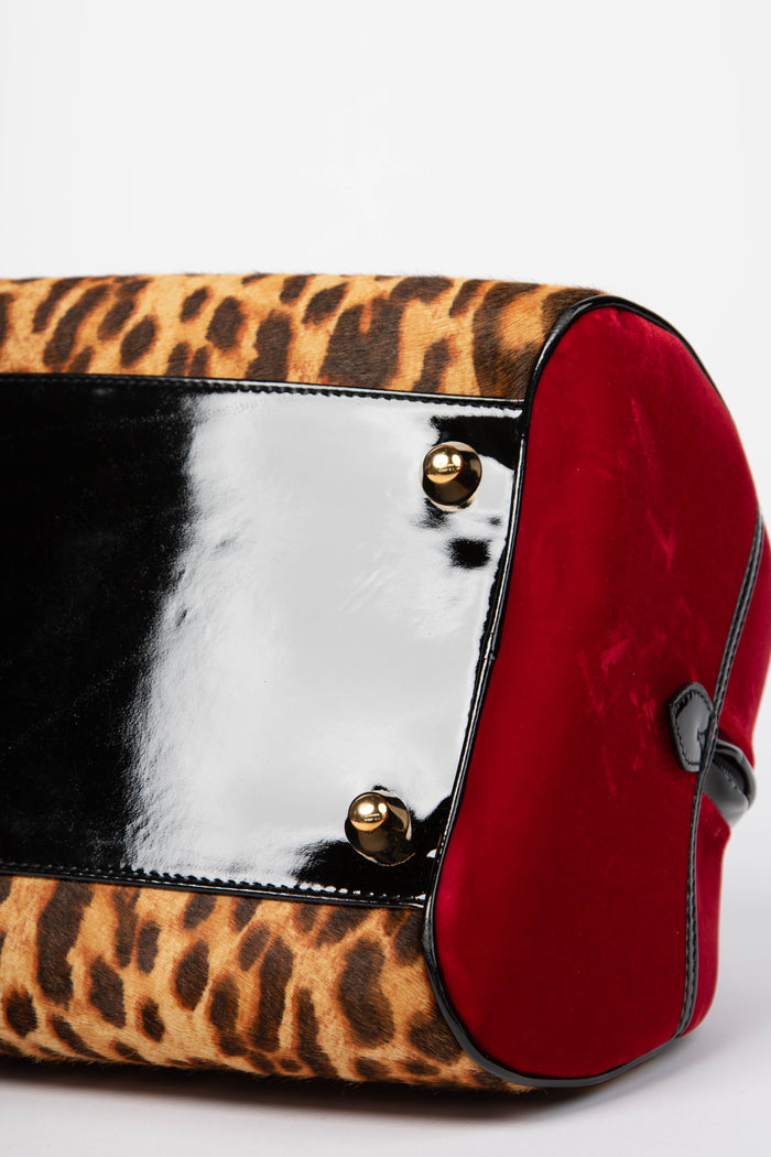 RARE 2000s Christian Dior Leopard Print Gambler Dice Bowling Bag