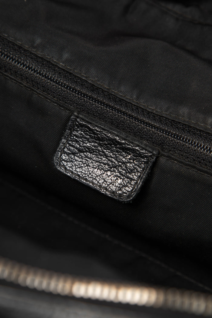 2000s Christian Dior Black Diorissimo Embroidered Detective Bag
