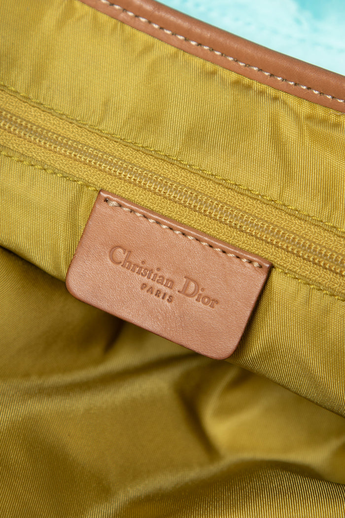 RARE Vintage Christian Dior Blue Sequin Double Saddle Bag