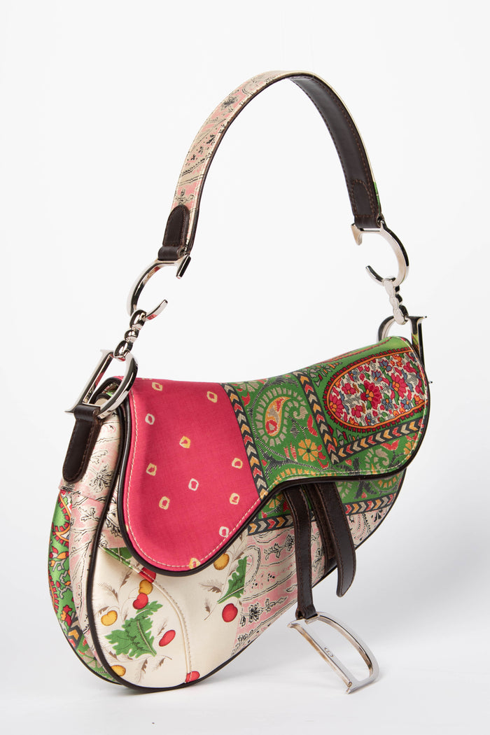 SUPER RARE Christian Dior John Galliano Silk Paisley Print Saddle Bag