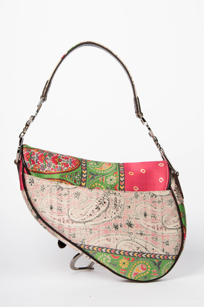 SUPER RARE Christian Dior John Galliano Silk Paisley Print Saddle Bag
