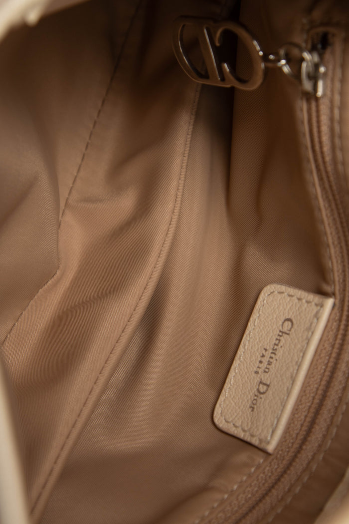 2000s Christian Dior Cream Leather Saddle Shoulder Bag