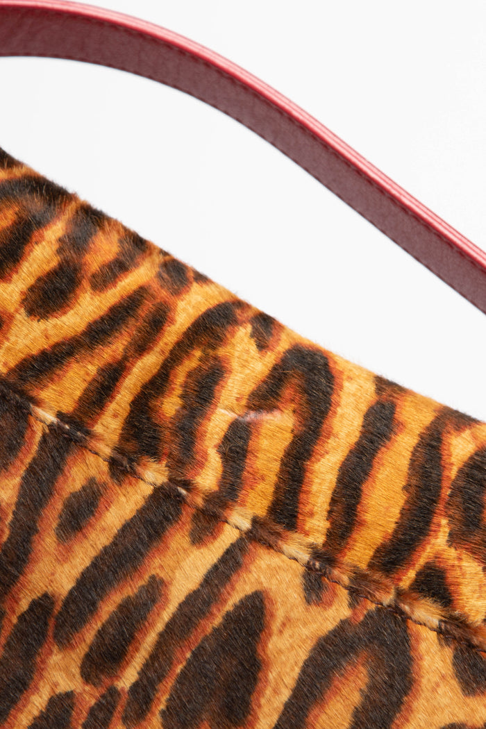 SUPER RARE Christian Dior Leopard Print Pony Hair Saddle Shoulder Bag