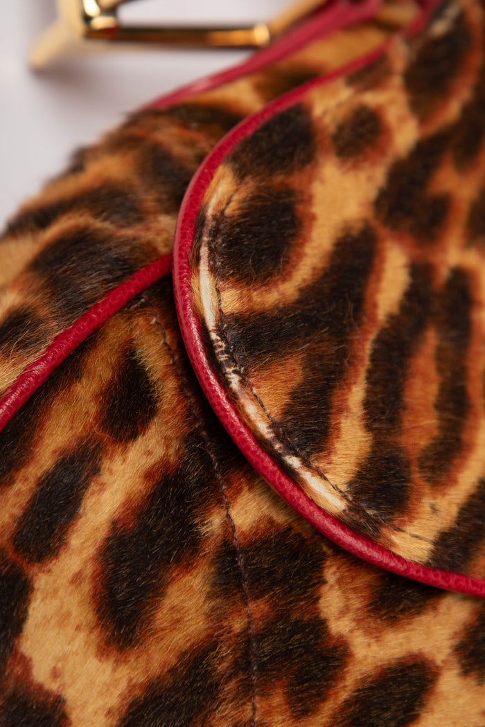 SUPER RARE Christian Dior Leopard Print Pony Hair Saddle Shoulder Bag