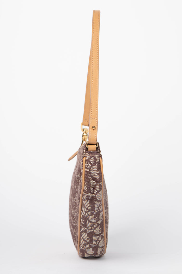 2000s Christian Dior Monogram Brown Trotter Saddle Bag