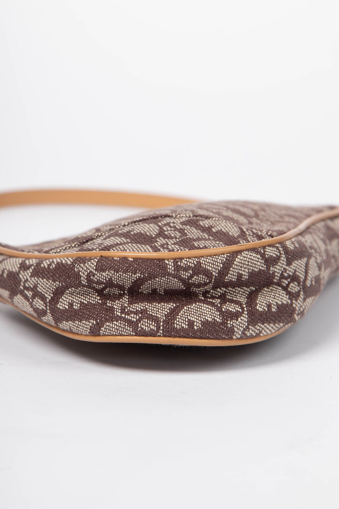2000s Christian Dior Monogram Brown Trotter Saddle Bag