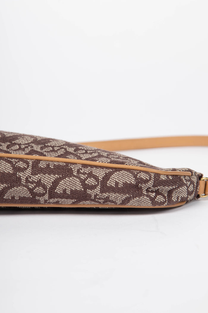 2000s Christian Dior Monogram Brown Trotter Saddle Bag