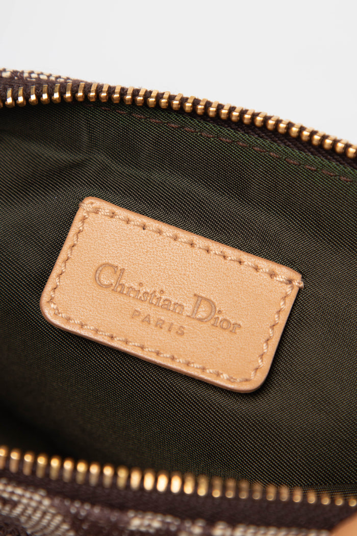 2000s Christian Dior Monogram Brown Trotter Saddle Bag