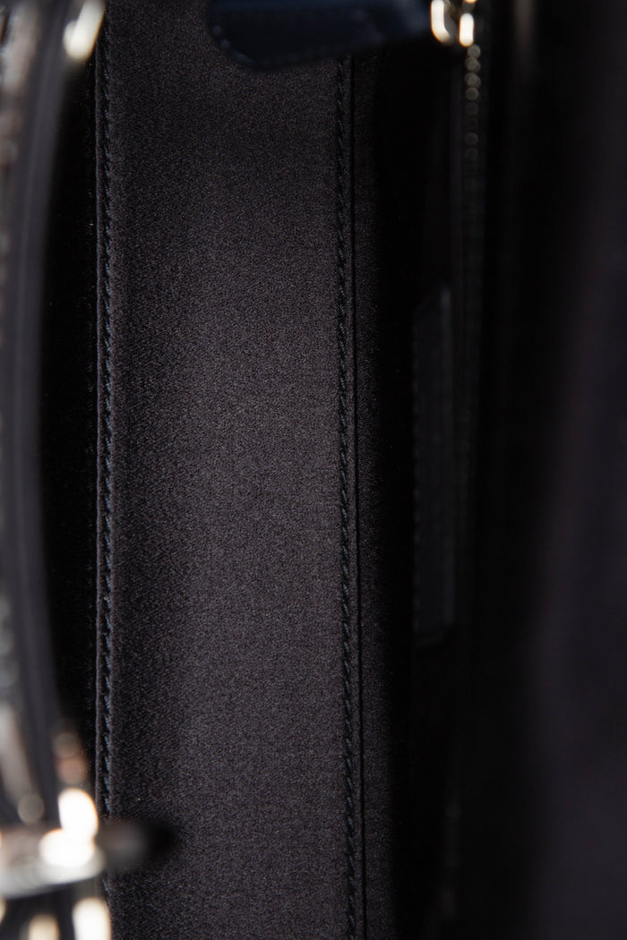 RARE 2016 Christian Dior Navy Crystal Embellished Mini Lady Dior