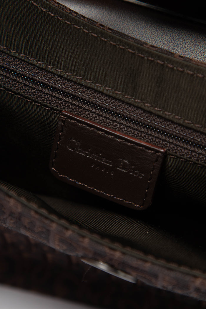 2000s Christian Dior Brown Monogram Canvas Small Columbus Shoulder Bag