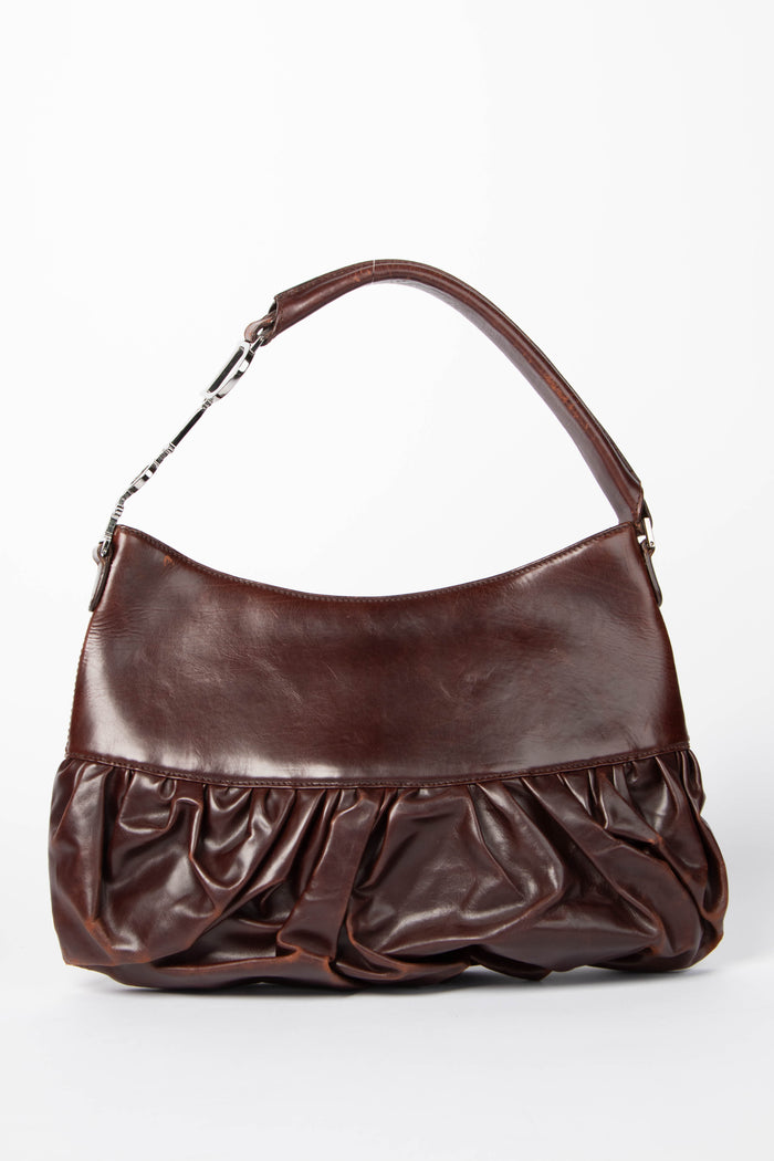 RARE 2000s Christian Dior John Galliano Brown Ballerina Corset Shoulder Bag