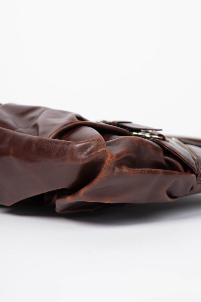 RARE 2000s Christian Dior John Galliano Brown Ballerina Corset Shoulder Bag