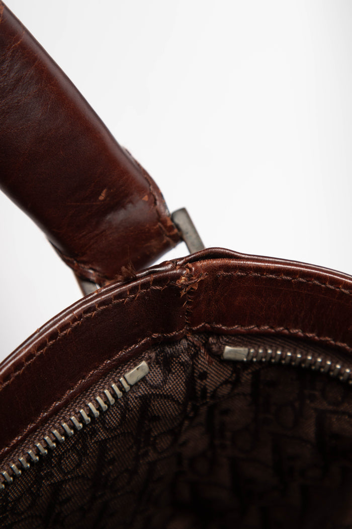 RARE 2000s Christian Dior John Galliano Brown Ballerina Corset Shoulder Bag