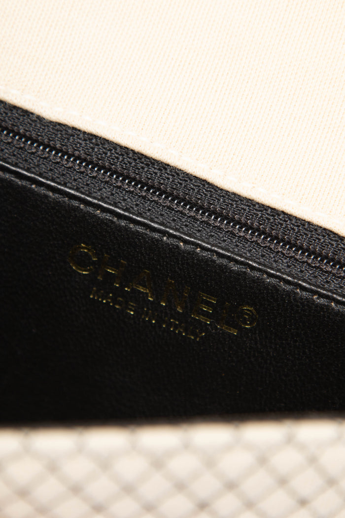 2000s Chanel Beige Quilted Single Flap with Brushed Gold Hardware