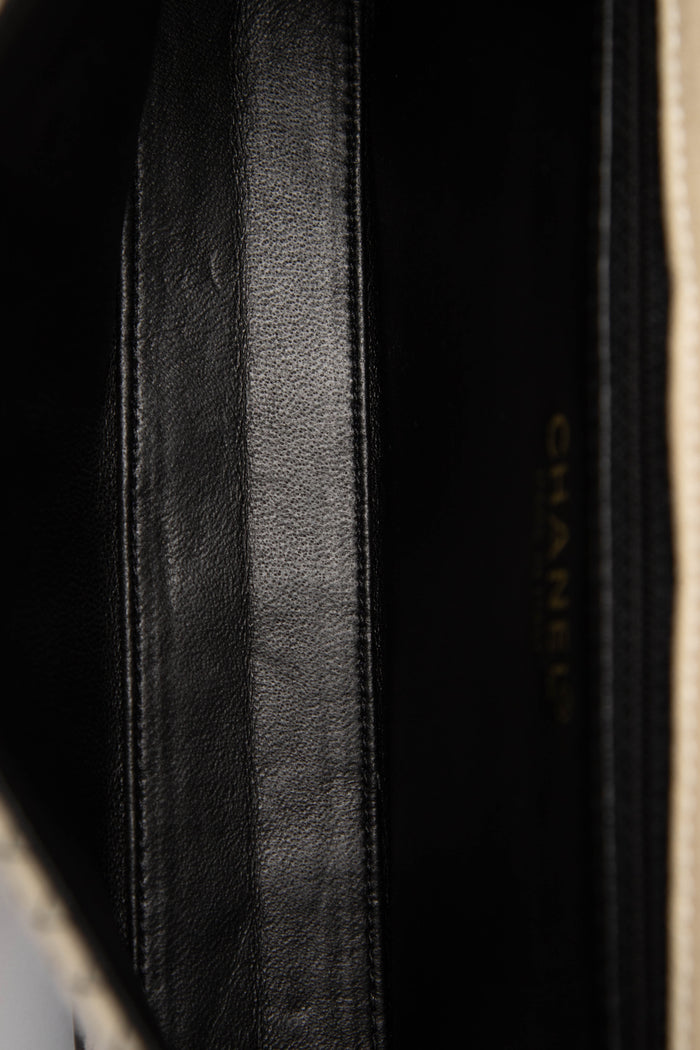 2000s Chanel Beige Quilted Single Flap with Brushed Gold Hardware