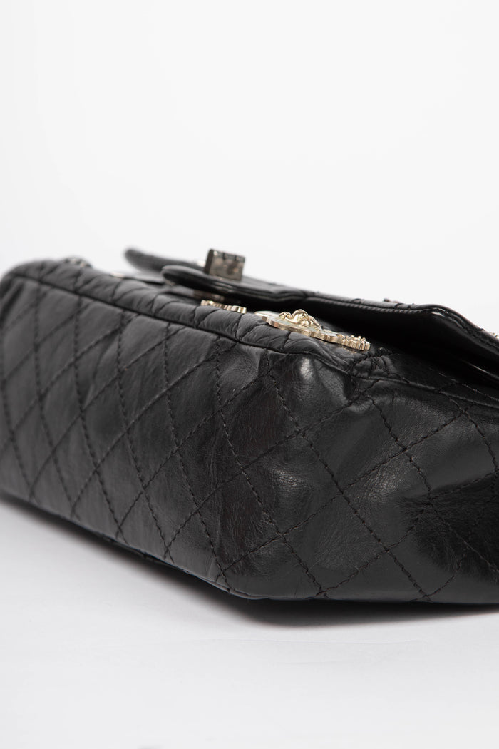 RARE Chanel Black Lucky Charms Reissue 2.55 Double Flap Shoulder Bag