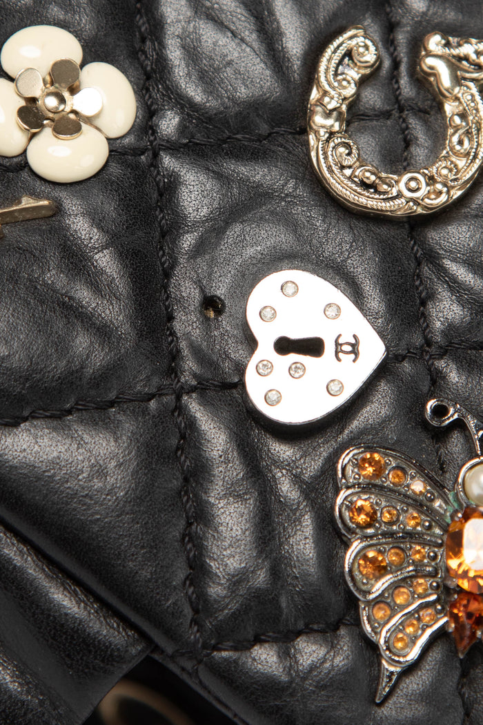 RARE Chanel Black Lucky Charms Reissue 2.55 Double Flap Shoulder Bag