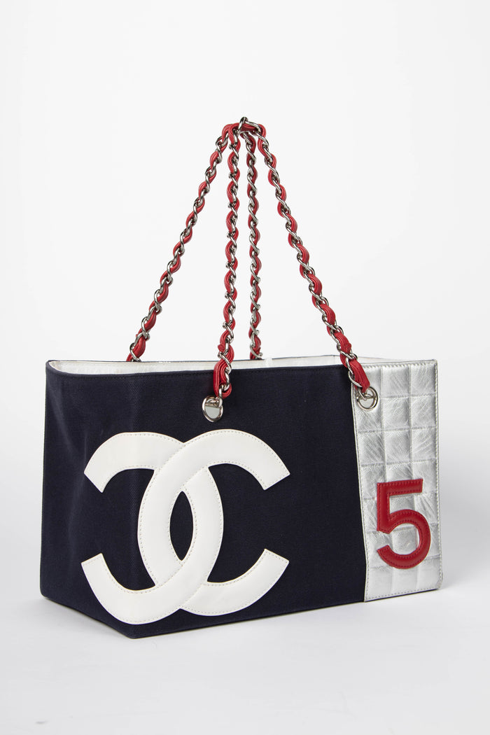 2000s Chanel No.5 Chocolate Bar Tote Bag