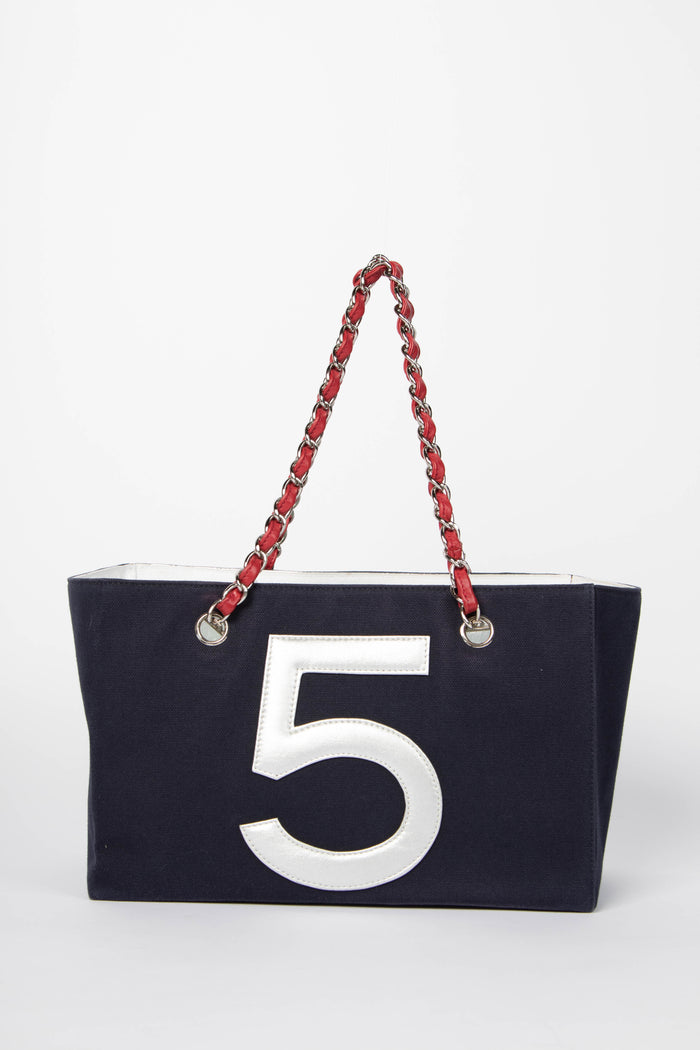 2000s Chanel No.5 Chocolate Bar Tote Bag
