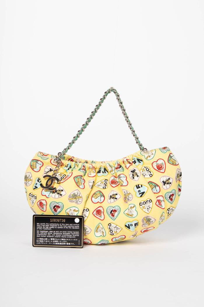 2000s Chanel Yellow Valentines Top Handle Bag