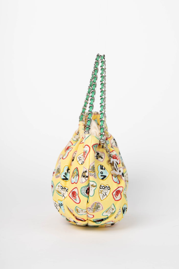 2000s Chanel Yellow Valentines Top Handle Bag