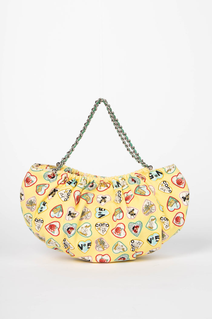 2000s Chanel Yellow Valentines Top Handle Bag