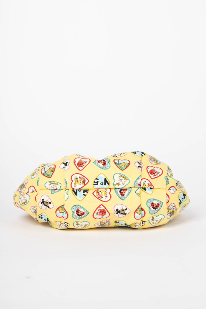 2000s Chanel Yellow Valentines Top Handle Bag