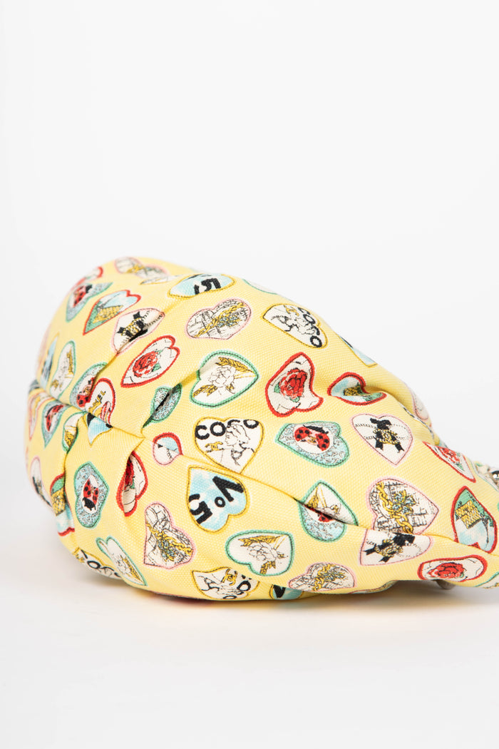 2000s Chanel Yellow Valentines Top Handle Bag