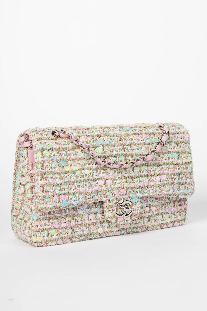 RARE 2000s Chanel Sherbet Tweed Medium Double Flap Shoulder Bag