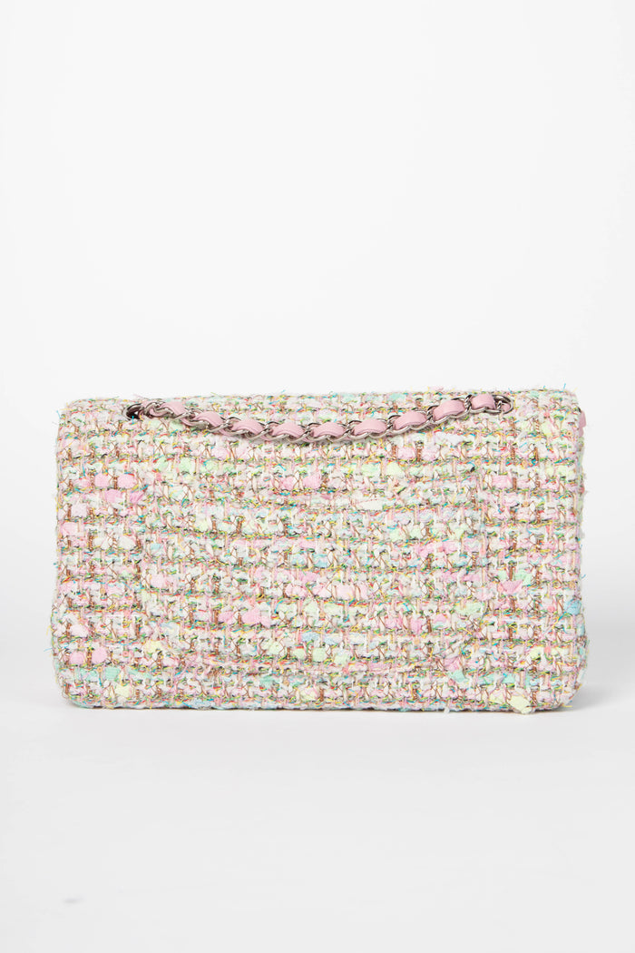 RARE 2000s Chanel Sherbet Tweed Medium Double Flap Shoulder Bag
